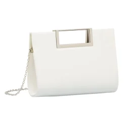 Clutch rigida Bianca da Donna con manico in metallo Donna Clutch & Pochette|Borse Cerimonia