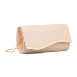 Clearance Clutch rigida Nude da donna con inserto in metallo frontale Donna Clutch & Pochette|Borse Cerimonia