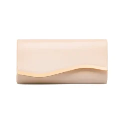 Clearance Clutch rigida Nude da donna con inserto in metallo frontale Donna Clutch & Pochette|Borse Cerimonia