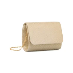 Clutch rigida Oro da Donna con texture geometrica Donna Clutch & Pochette|Borse Cerimonia