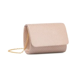Clutch rigida Rosa da Donna con texture geometrica Donna Clutch & Pochette|Borse Cerimonia