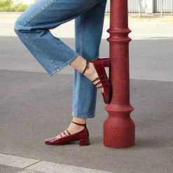 Discount Décolleté bordeaux burgundy da donna con tacco 4 cm e cinturini Donna Scarpe Eleganti|Décolleté