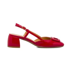 Outlet Décolleté comode e flessibili rosse da Donna con fibbia e tacco 5 cm Donna Scarpe Cerimonia Donna|Décolleté