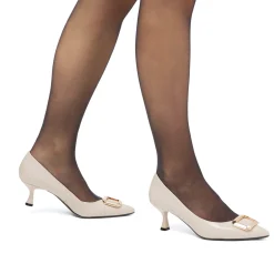 Clearance Décolleté da donna beige effetto vernice con tacco 6 cm Donna Scarpe Eleganti|Scarpe Cerimonia Donna