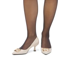Clearance Décolleté da donna beige effetto vernice con tacco 6 cm Donna Scarpe Eleganti|Scarpe Cerimonia Donna
