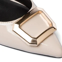 Clearance Décolleté da donna beige effetto vernice con tacco 6 cm Donna Scarpe Eleganti|Scarpe Cerimonia Donna