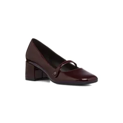 Décolleté da donna bordeaux effetto vernice con tacco 5,5 cm e cinturino alla caviglia Donna Scarpe Eleganti|Décolleté