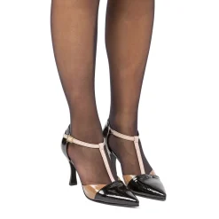 Clearance Décolleté da donna nere e beige con tacco 9 cm Donna Scarpe Eleganti|Scarpe Cerimonia Donna