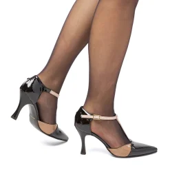 Clearance Décolleté da donna nere e beige con tacco 9 cm Donna Scarpe Eleganti|Scarpe Cerimonia Donna