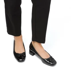 Clearance Décolleté da donna nere effetto vernice con tacco 4 cm Donna Décolleté