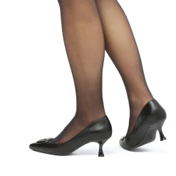 Hot Décolleté da donna nere con tacco 6 cm e dettagli in metallo Donna Scarpe Eleganti|Décolleté