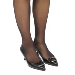 Hot Décolleté da donna nere con tacco 6 cm e dettagli in metallo Donna Scarpe Eleganti|Décolleté