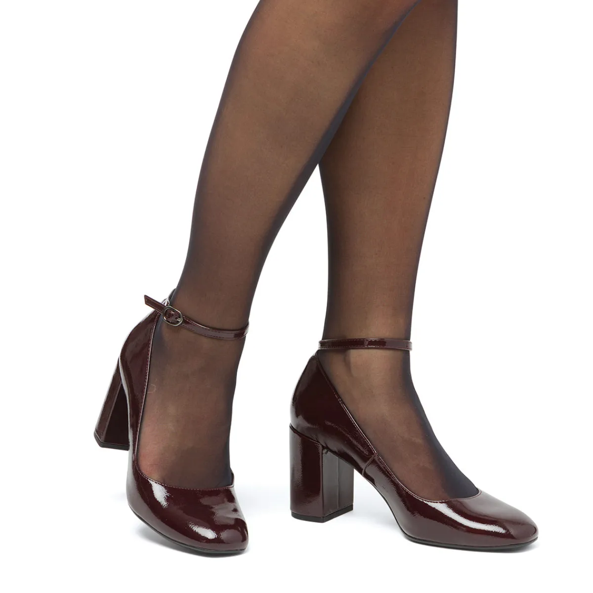 Discount Décolleté Mary Jane bordeaux da donna effetto vernice con tacco 7,5 cm Donna Scarpe Eleganti|Décolleté