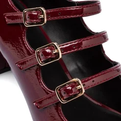 Hot Décolleté Mary Jane bordeaux da Donna con tacco 6 cm Donna Décolleté