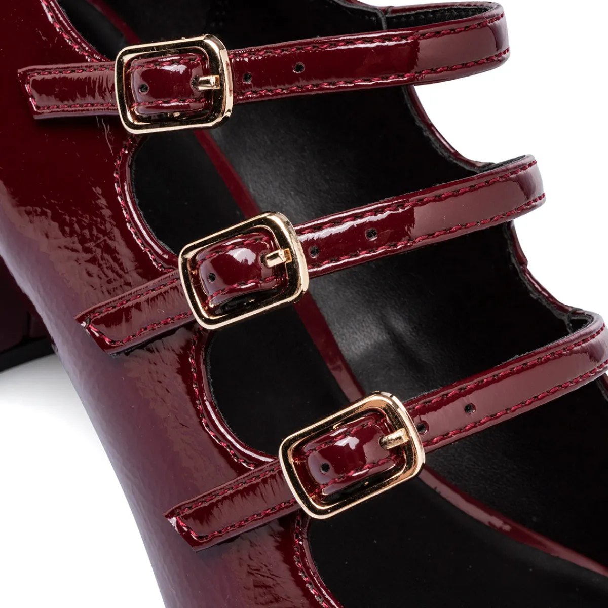 Hot Décolleté Mary Jane bordeaux da Donna con tacco 6 cm Donna Décolleté