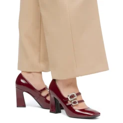 Discount Décolleté Mary Jane da donna bordeaux burgundy effetto vernice con tacco 8 cm Donna Scarpe Eleganti|Décolleté