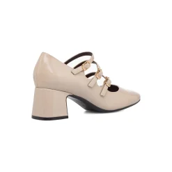 Best Décolleté Mary Jane da donna beige effetto vernice con tacco 6 cm e cinturino alla caviglia Donna Scarpe Cerimonia Donna|Scarpe Eleganti