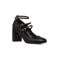 Discount Décolleté Mary Jane da donna nere con tacco 7,5 cm e cinturini Donna Scarpe Eleganti|Décolleté