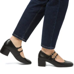 Clearance Décolleté Mary Jane da donna nere con tacco 5,5 cm e cinturino alla caviglia Donna Décolleté|Scarpe Eleganti