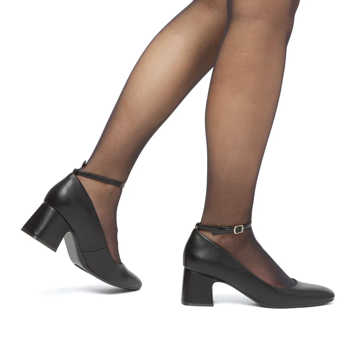 New Décolleté Mary Jane da donna nere con tacco 5 cm e cinturino alla caviglia Donna Scarpe Eleganti|Décolleté