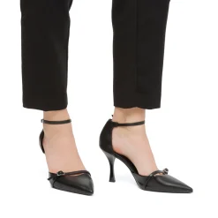 Décolleté Mary Jane da donna nere con cinturini e tacco a campana 8,5 cm Donna Décolleté