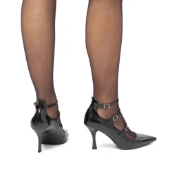 Hot Décolleté Mary Jane da donna nere con tacco 8 cm e cinturini Donna Scarpe Eleganti|Décolleté