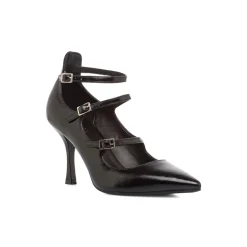 Hot Décolleté Mary Jane da donna nere con tacco 8 cm e cinturini Donna Scarpe Eleganti|Décolleté