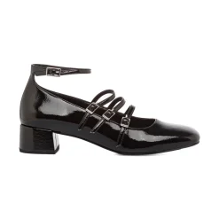 New Décolleté Mary Jane nere da donna effetto vernice con tacco 4 cm Donna Scarpe Eleganti|Décolleté