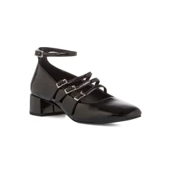 New Décolleté Mary Jane nere da donna effetto vernice con tacco 4 cm Donna Scarpe Eleganti|Décolleté