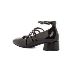 New Décolleté Mary Jane nere da donna effetto vernice con tacco 4 cm Donna Scarpe Eleganti|Décolleté