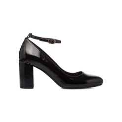 Hot Décolleté Mary Jane nere effetto vernice con tacco 7,5 cm da donna Donna Scarpe Eleganti|Décolleté
