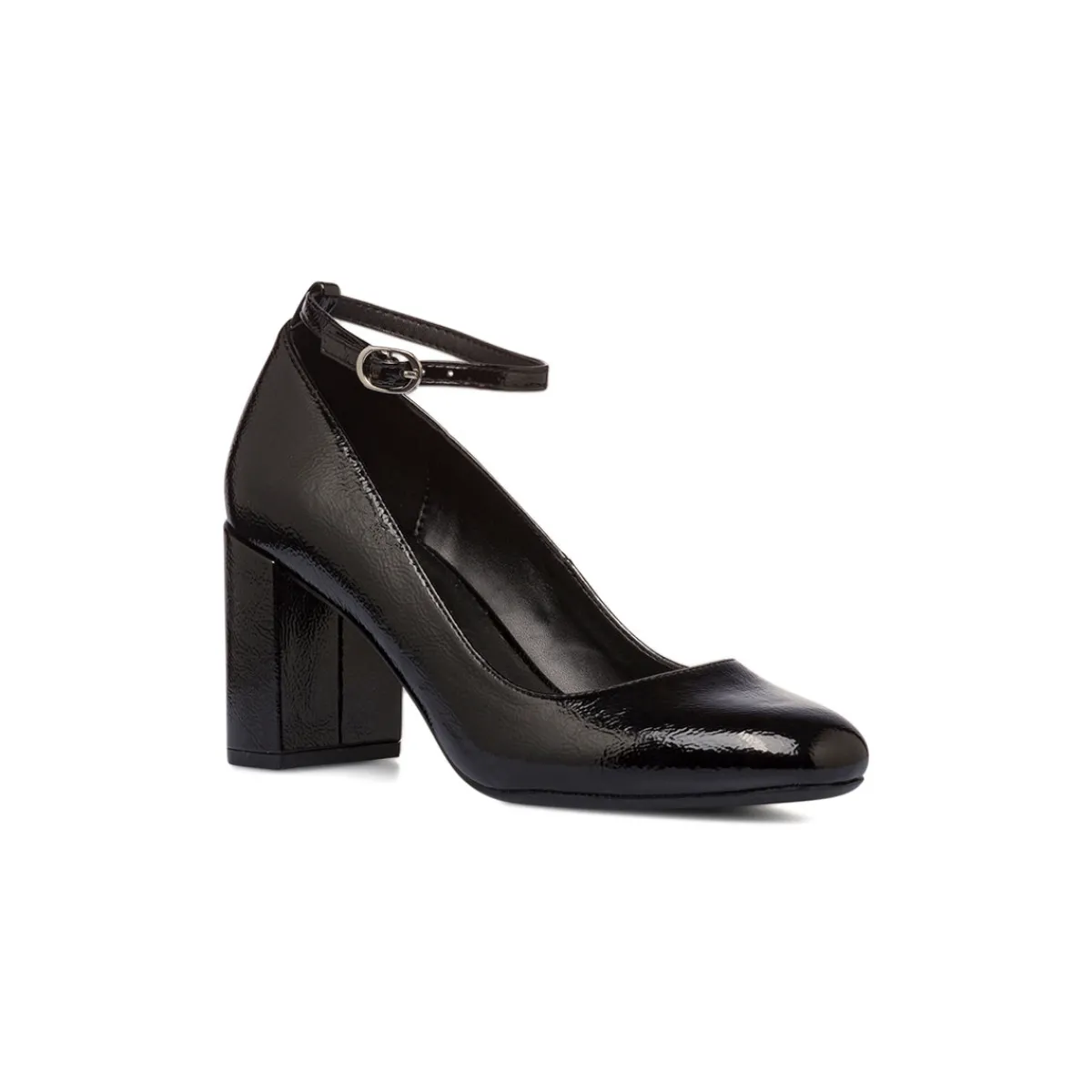 Hot Décolleté Mary Jane nere effetto vernice con tacco 7,5 cm da donna Donna Scarpe Eleganti|Décolleté