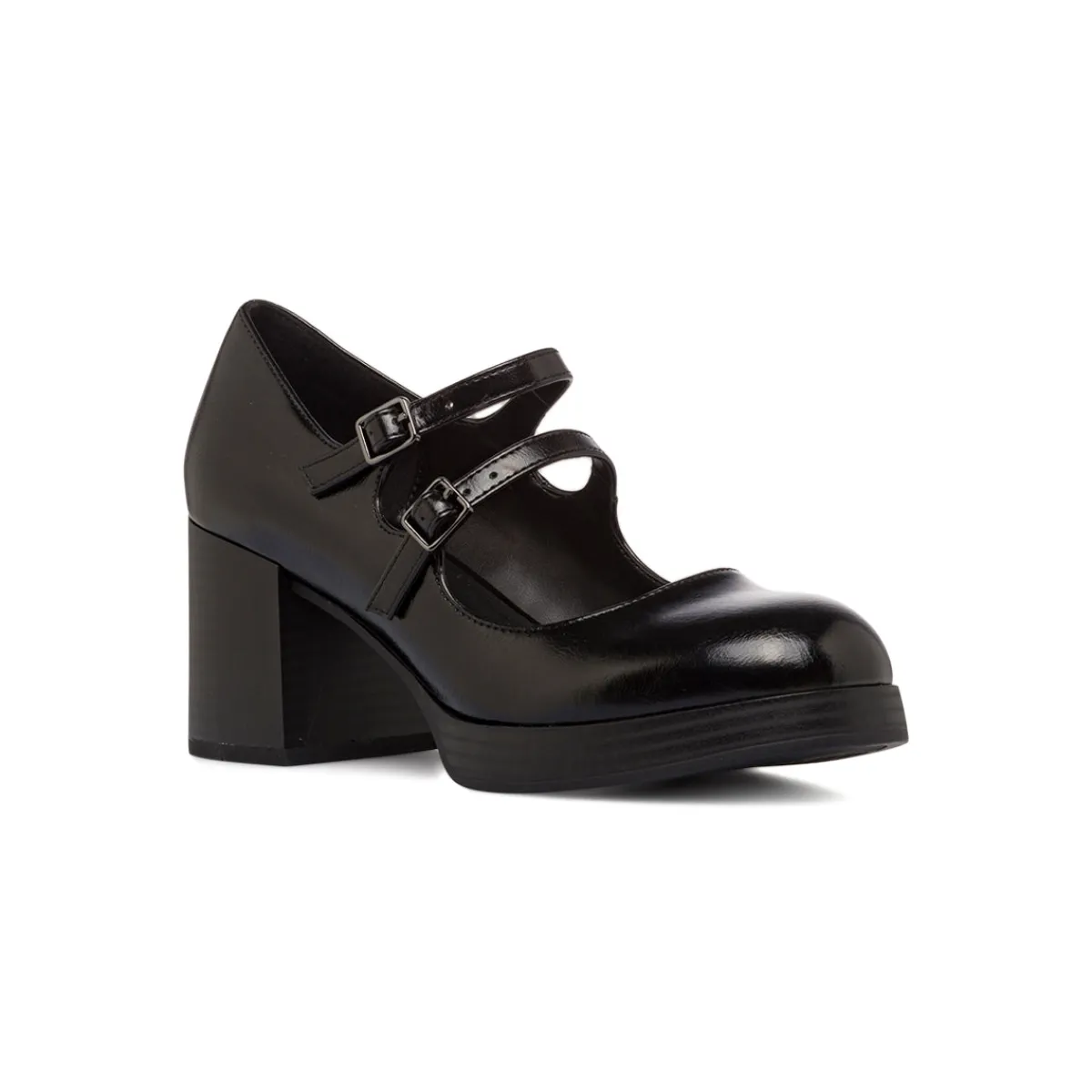 Hot Décolleté nere da Donna con doppio cinturino e tacco 5,5 Donna Décolleté