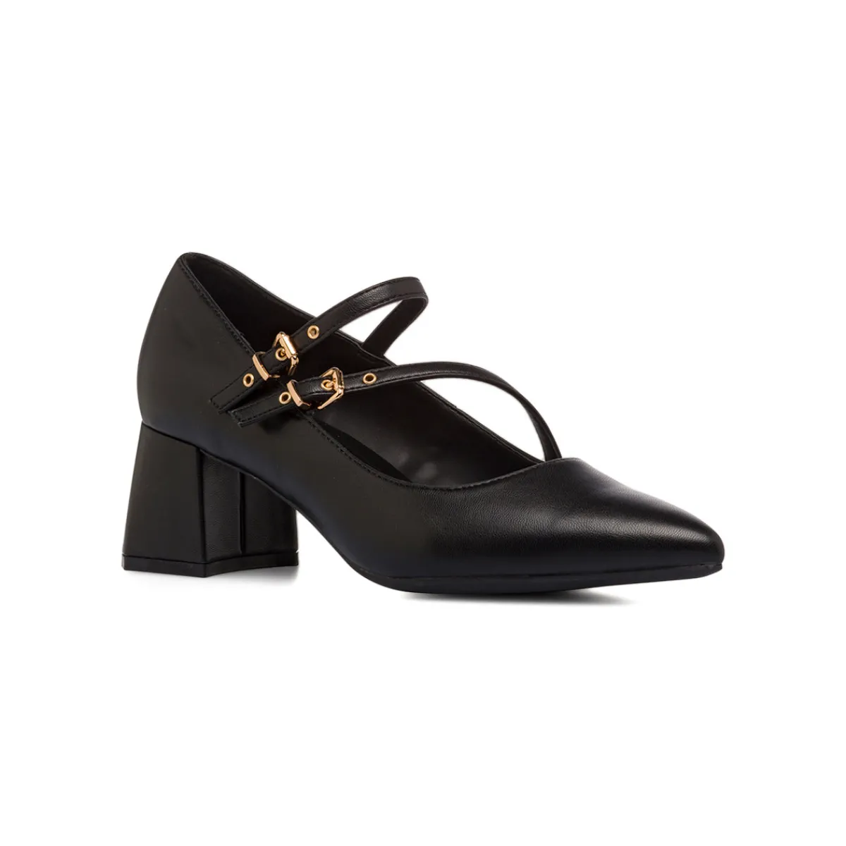 Hot Décolleté nere da Donna con doppio cinturino e tacco Donna Décolleté