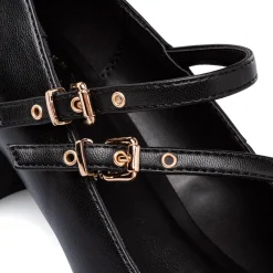 Hot Décolleté nere da Donna con doppio cinturino e tacco Donna Décolleté