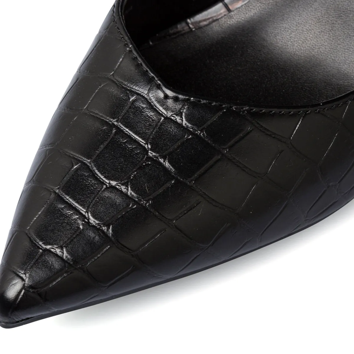 Décolleté nere da donna effetto coccodrillo con tacco 7 cm Donna Scarpe Eleganti|Scarpe Cerimonia Donna