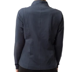 Best Felpa blu collo alto e zip da donna con logo argento Donna Felpe Donna|Abbigliamento Sportivo Donna