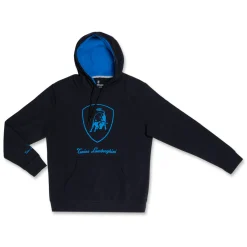 Sale Felpa con cappuccio da uomo blu navy con logo Uomo Felpe Uomo|Abbigliamento Sportivo Uomo