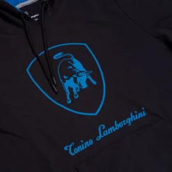 Sale Felpa con cappuccio da uomo blu navy con logo Uomo Felpe Uomo|Abbigliamento Sportivo Uomo