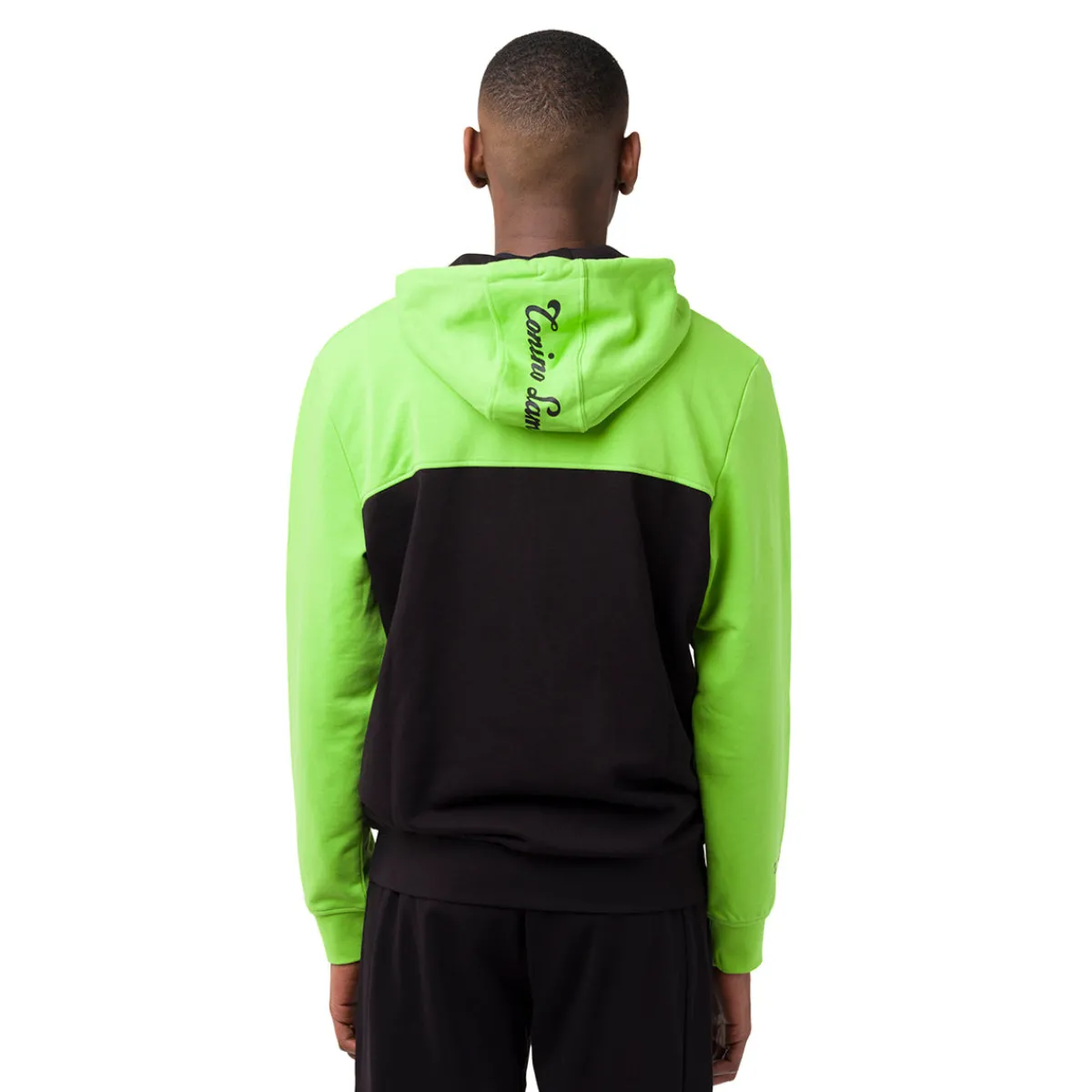 Hot Felpa con cappuccio da uomo nero e verde e tasche Uomo Felpe Uomo|Abbigliamento Sportivo Uomo