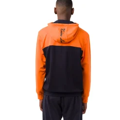 New Felpa con cappuccio da uomo blu e arancione e tasche Uomo Felpe Uomo|Abbigliamento Sportivo Uomo