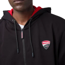 New Felpa con cappuccio da Uomo nera con zip Corse Uomo Abbigliamento Ducati|Felpe Uomo