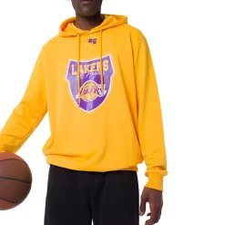 Discount Felpa con cappuccio gialla da Uomo con stampa LA Lakers NBA Uomo Abbigliamento Nba|Felpe Uomo