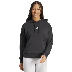 Sale Felpa con cappuccio nera da Donna con logo Donna Abbigliamento Adidas|Felpe Donna