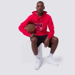 Sale Felpa con cappuccio Rossa da Uomo con tasche e stampa e Lavine NBA Uomo Abbigliamento Nba|Felpe Uomo