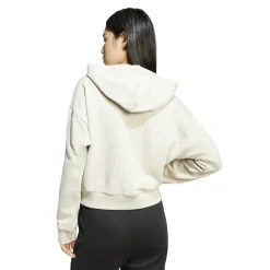 New Felpa con zip bianca da Donna W 3S FT FZ HD Donna Abbigliamento Adidas|Felpe Donna