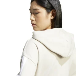 New Felpa con zip bianca da Donna W 3S FT FZ HD Donna Abbigliamento Adidas|Felpe Donna