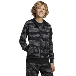 Felpa con zip da Ragazzo e Ragazza nera con stampa camouflage Bambino Abbigliamento Adidas|Felpe Bambino