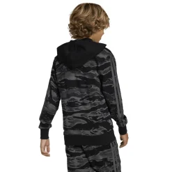 Felpa con zip da Ragazzo e Ragazza nera con stampa camouflage Bambino Abbigliamento Adidas|Felpe Bambino
