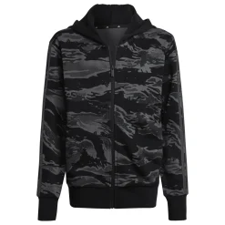 Felpa con zip da Ragazzo e Ragazza nera con stampa camouflage Bambino Abbigliamento Adidas|Felpe Bambino